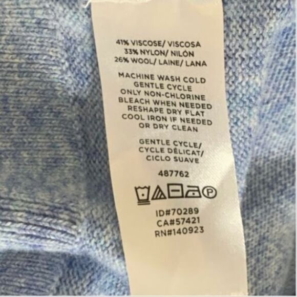 Loft Blue Crewneck Button Back Sweater Knit Pullover Women’s Small - Picture 6 of 6